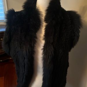 Belle Fare rabbit fur black vest
